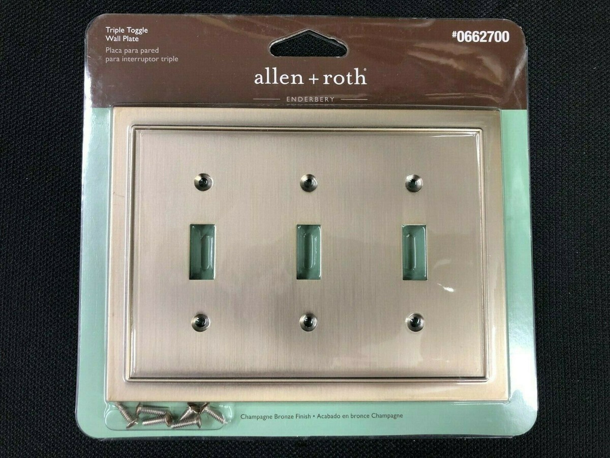 LW5057TTTBZ allen + roth Bethany 3-Gang Champagne Bronze Triple