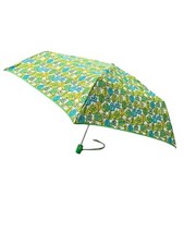VERA BRADLEY UMBRELLA RETIRED AND RARE FIND GREEN AQUA LEAVES GREEN HANDLE