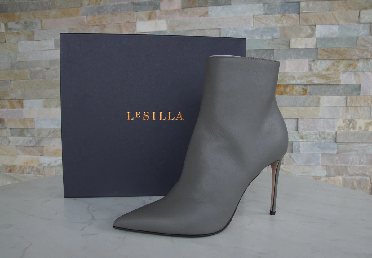 Grey stiletto booties sale
