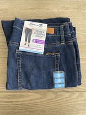Seven7 Tower Straight High-Rise Crop Jean Women's size 10 Dark Wash London NEW