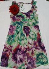 VOLUME ONE DRESS SIZE M GREEN MULTICOLOR