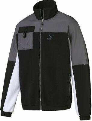 PUMA Men's XTG Trail Woven FZ Jacket Black White Grey Large