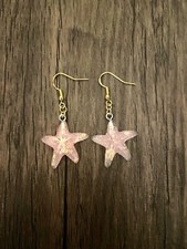 Handmade Love Summer Pink Starfish Charm Earrings