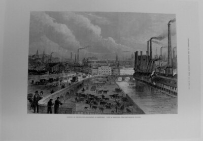 ILN View of Sheffeld from the Railway Station copy of 1870 PRINT