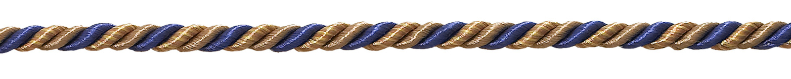 Navy Taupe 3/16"" Decorative Rope Cord Captains Pride [By The Yard]
