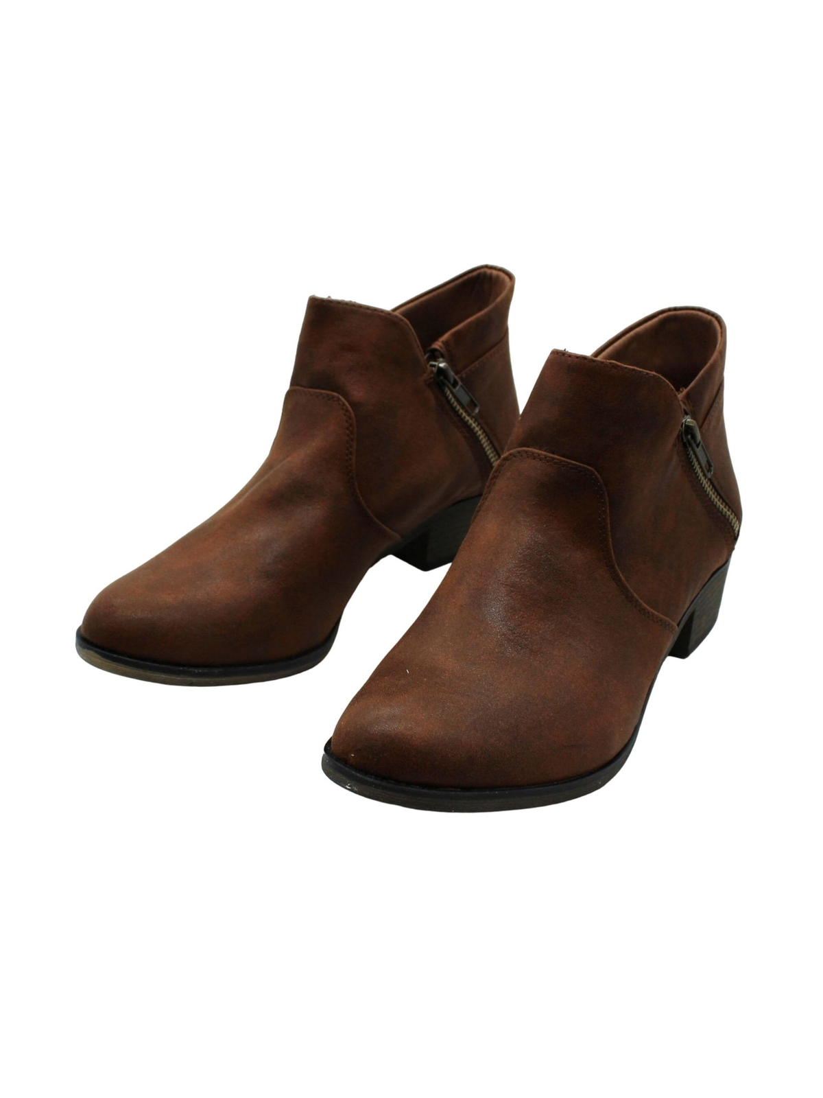 Женские коричневые дышащие нескользящие ботильоны Abby с круглым носком и блочным каблуком SUN STONE, 5 М