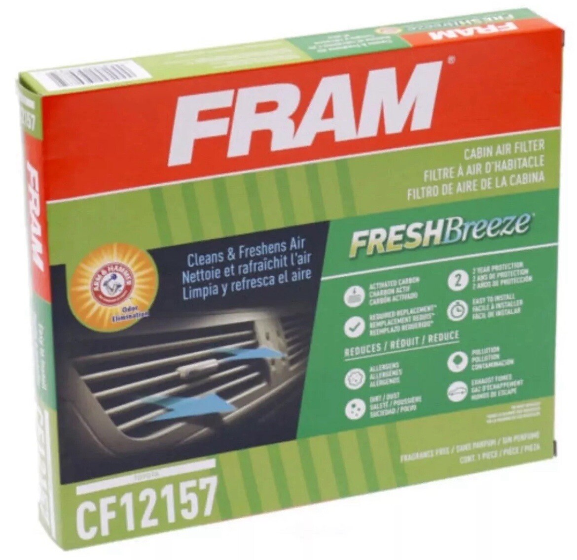 Fram Fresh Breeze Cabin Air Filter CF12157 for Select Lexus and Toyota