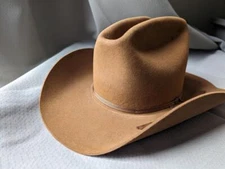 vintage NUDIES cowboy hat RESISTOL feather band 6-5/8 brown clay BEAVER XXX 3X