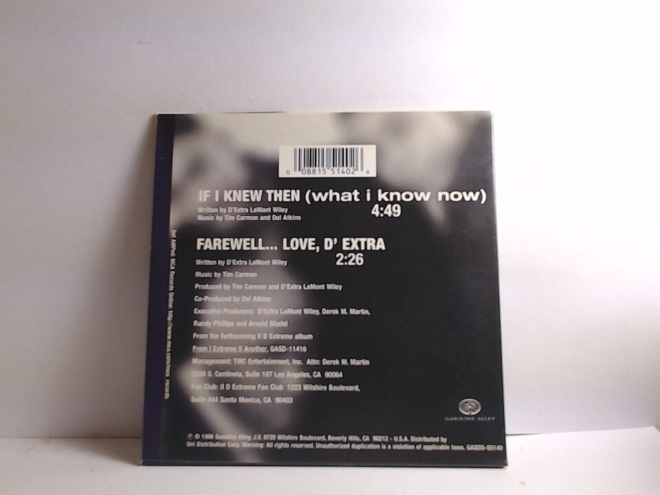 II D Extreme – If I Knew Then (What I Know Now) (CD, US, 1996 II D Extreme – If I Knew Then (What I Know Now) (CD, US, 1996