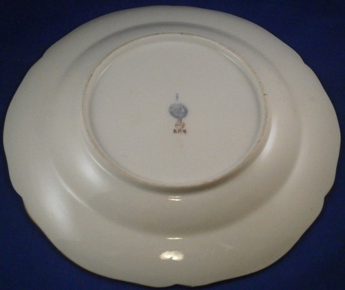 Ancien 19thC KPM Berlin Porcelaine Plaque Oiseau Scene Scenic Service Teller #2 - Photo 7 sur 9