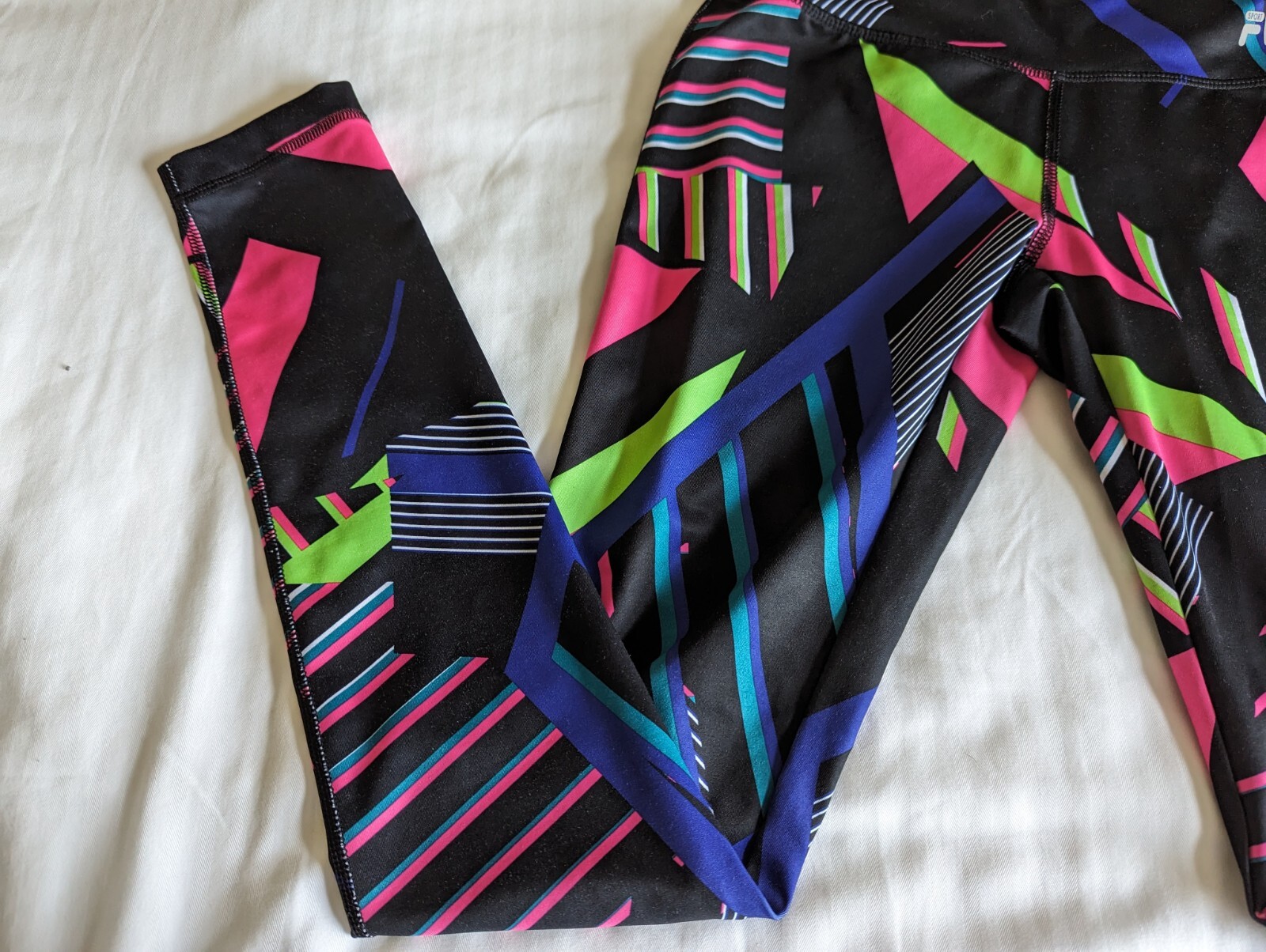 Leggings Fila Sport Live in Motion Neon Allenamento Geometrico Abbigliamento Attivo Donna XS