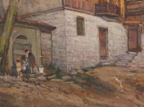 Nikola Radomirov (1891- 1969) Antikes Ölgemälde Landschaft signiert - Bild 9 von 15