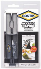 COLLA ADESIVO BICOMPONENTE SIRINGA PER METALLI ACCIAIO RAPIDO MIXER BOSTIK 24ML