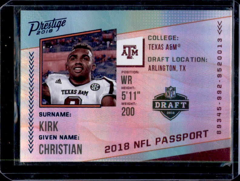Christian Kirk Panini Prestige NFL Passport #PPCK Xtra Points Blue