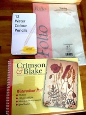 Water Colour Pencils, Tracing Paper  Water Colour Pad