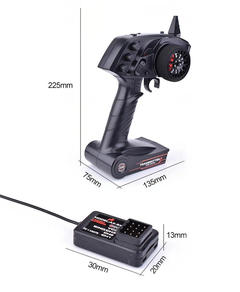 AUSTAR AX5S 2.4G 3CH Funkfernsteuerung Sender mit Empfänger für RC Auto Boot - Bild 2 von 4