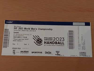 Used Ticket Handball IHF World Championship 2023 Germany vs Argentina 19.01.2023