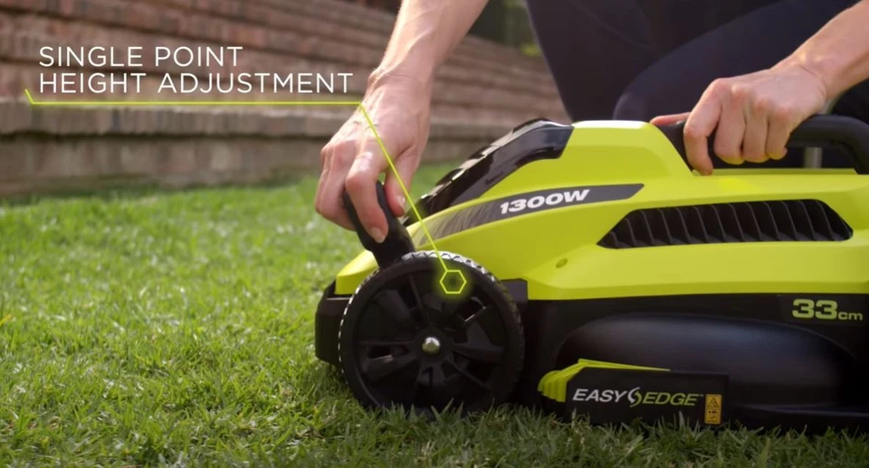 Rasaerba Elettrico RYOBI RLM13E33S 1300W, Taglio 33cm, Tagliaerba con Sacco e Ki - Imagen 3 de 4