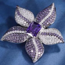 Women's Rhinestone Crystal Leaf Brooch Pin Flower Brooches Fashion Jewelry Gifts