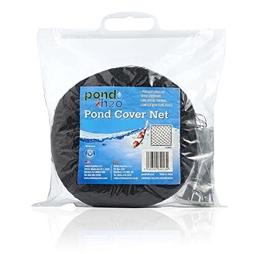 PondH2o Black Premium Koi Fish Pond Protection Cover Netting With Fixing  Stakes