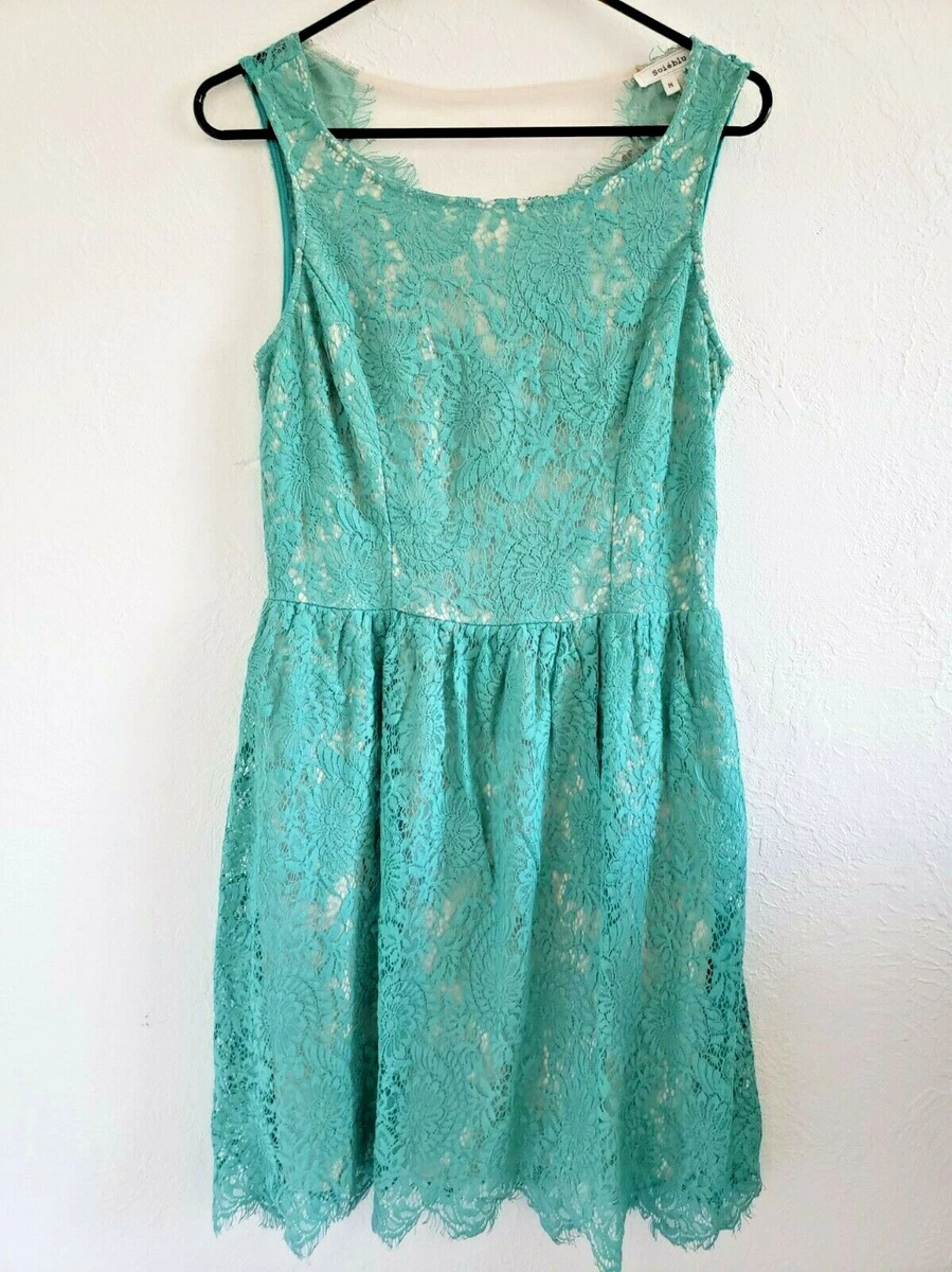Soieblu turquoise/blue lace dress (sz. m) | eBay