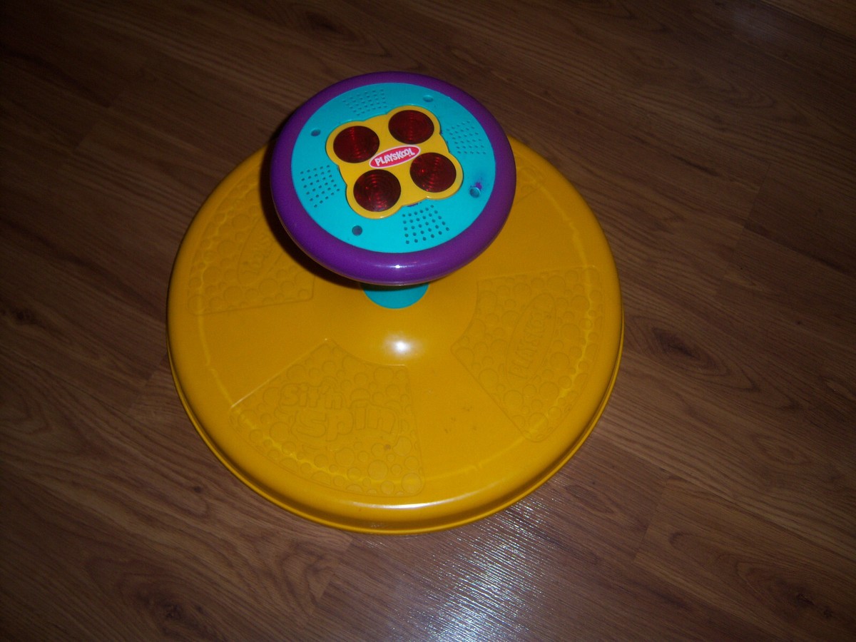 Vintage Playskool Sit N Spin Yellow Purple Spinning Toy 1973 Tonka