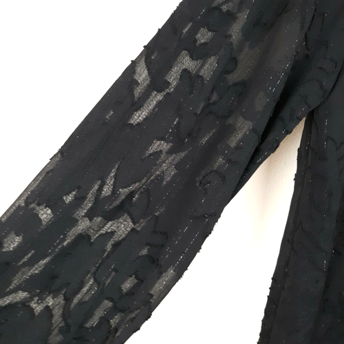 Eyeshadow Black Lace Blouse Women's Size XS Sheer Sleeves Gothic Dark Romantic - Picture 5 of 10