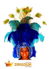 Blue headdress, blue feather headpiece, showgirl headpiece, brazilian headdress 