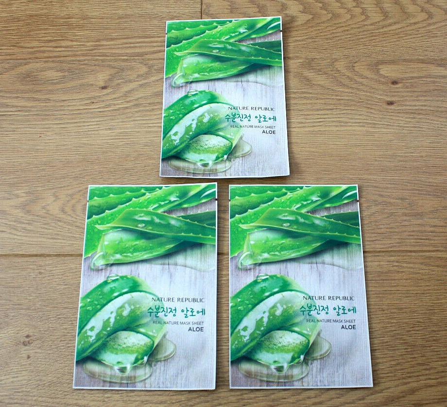 3x Nature Republic Aloe Real Nature Face Mask Sheet from Korea - Image 2 of 4