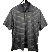 CHAMPION Polo Shirt Men's Size XXL Dark Gray Stripe SS Performance Golf Office