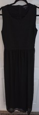 Tahari Arthur S. Levine Black Sleeveless Scoop Neck Maxi Dress Zip Size L