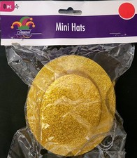 St. Patrick s Day Leprechaun Glitter Mini Top Hats GOLD 4/Pk