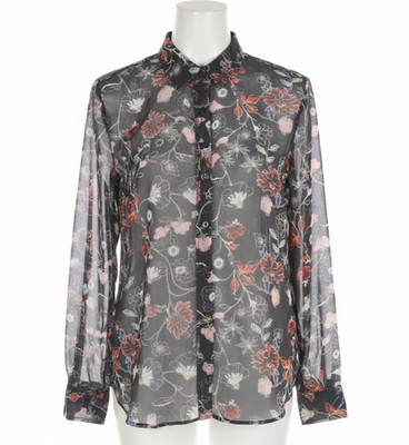 PHILOSOPHY Botanical Shirt Size Small Floral Sheer Long Sleeve Career
