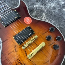 Electric Guitar Stainless Rounded Fret Edge Spalted Maple Top Veneer Solid Body