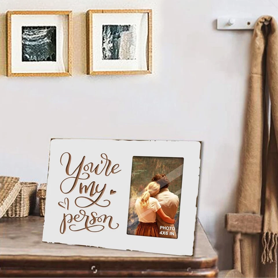 You Are My Person White Rustic Engraved Picture Frames 4X6 Inches Tabletop - Ann - Image 4 of 4
