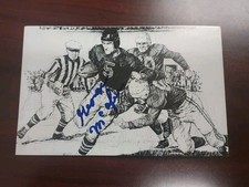 Vintage George McAfee Signed Football Play Drawing Postcard