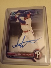 2022 Bowman Chrome Yhoswar Garcia AUTOGRAPH #CPA-YG Rookie Baseball Card