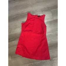 A Pea in the Pod Womens Red Textured Maternity Dress Sleeveless Button Back S