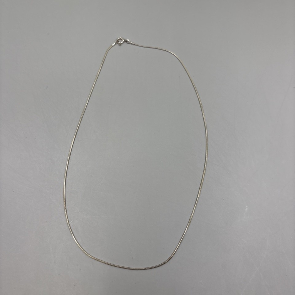 0.9mm Gauge 020 Snake Link Italian Chain Necklace In .925 Italy - Foto 9