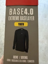 Under Armour UA Base 4.0 Youth YXL Baselayer Crew Black ColdGear Top