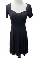 ASOS Black Sweetheart Neckline Short Sleeve Skater Dress Women's US 8/UK 12
