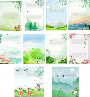 Writing Stationery Paper Set- 50 Pcs Lined Stationery Paper for Writing Letters,