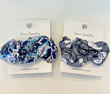 NWT Vera Bradley Oversized Scrunchie Lot Lisbon Medallion Cool Moon Shadow Hair
