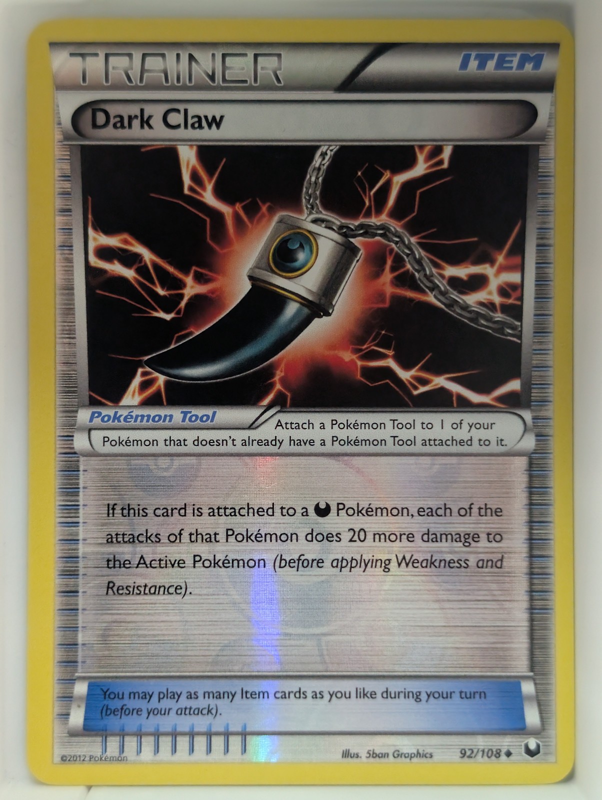 Dark Claw Reverse Holo 92/108 NM - Dark Explorers - English