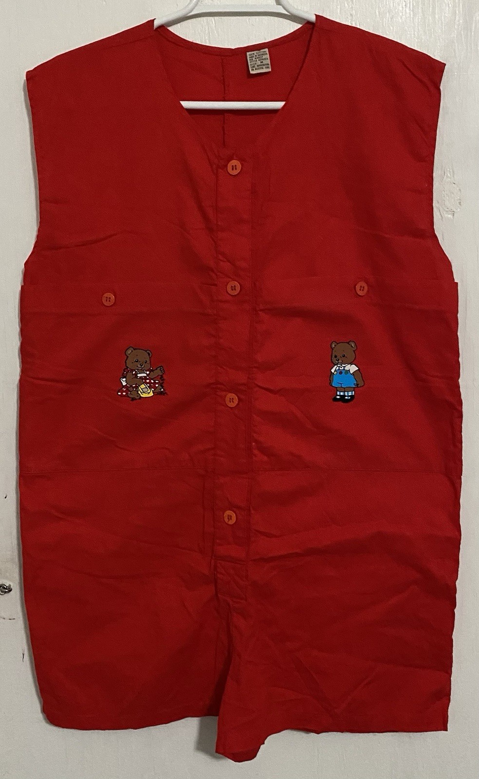 Adult Baby Romper RED Bodysuit Size Medium ABDL 1 Piece With Pockets
