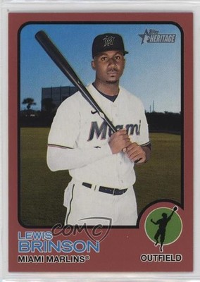 2022 Topps Heritage Target Mega Box Exchange Red Border Lewis Brinson #39 17t2