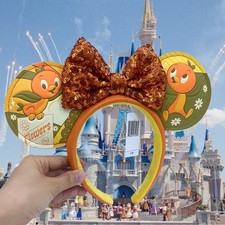 Disney` Parks 2023 EPCOT Flower Garden Festival Orange Bird Minnie Ear Headband
