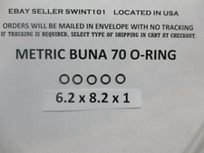 6.2mm ID x 8.2mm OD x 1mm thick O-ring. Buna-70. Quan 5.