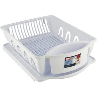 Sterilite 2Pc White Dish Drainer