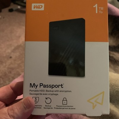 New Western Digital WD Portable My Passport 1TB USB 3.2 Gen 1 / USB 3.0 HDD D8B